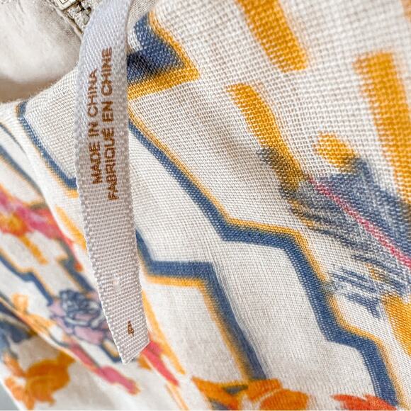 Free People Big Bang Metallic Tea Combo Floral Gold Dress, EUC, Size 4 MSRP $128 - Picture 10 of 13